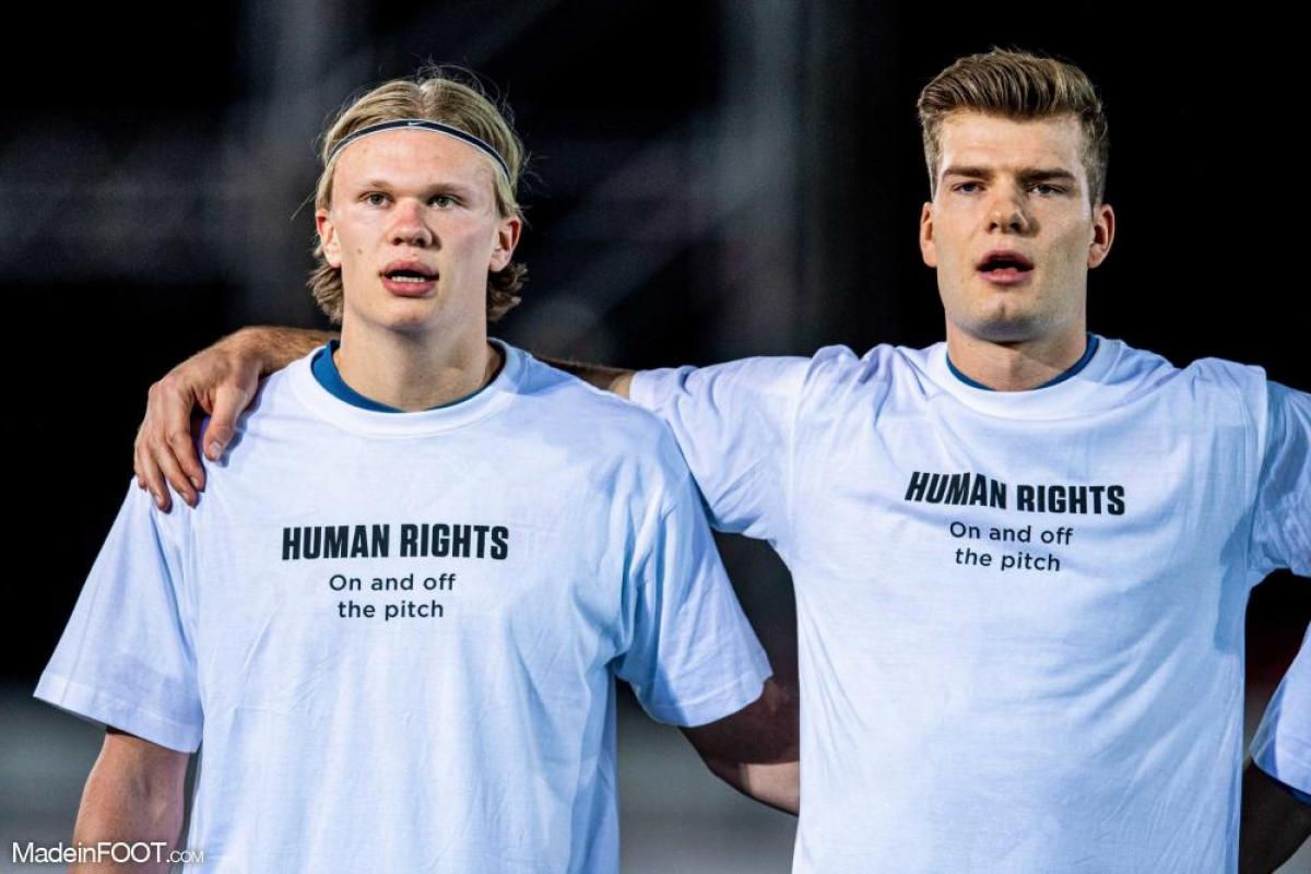 Alexander Sorloth, à côté d'Erling Haaland