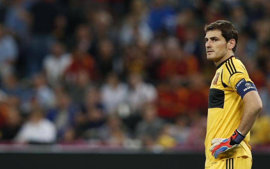 Iker Casillas lors de la demi finale de l'euro 2012 entre le Portugal et l'Espagne à Donetsk