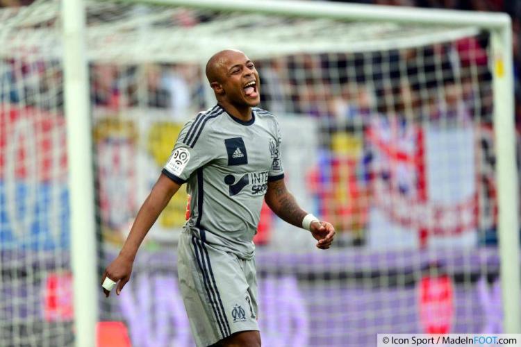 André Ayew sous les couleurs de l'OM lors de la saison 2014-2015.