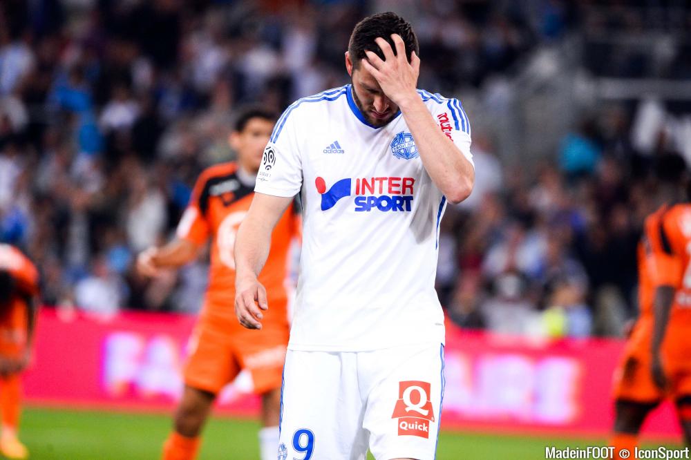 André-Pierre Gignac et l'OM ont encaissé une quatrième défaite consécutive, ce vendredi, face à Lorient (3-5)
