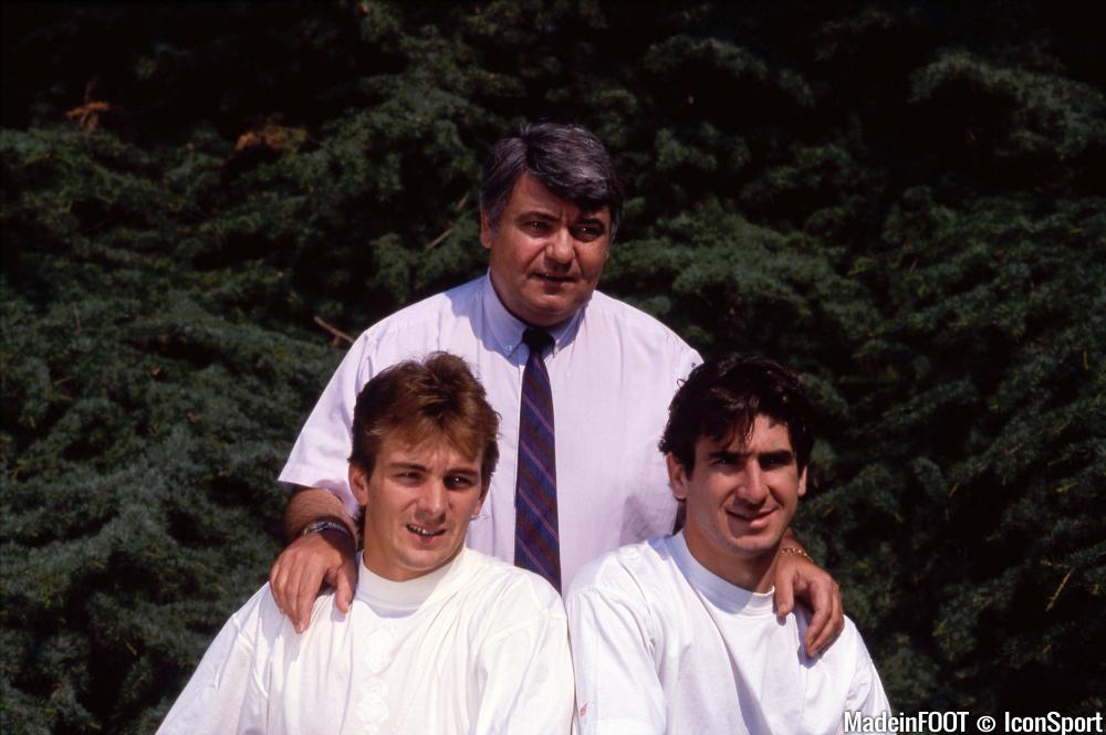 Éric Cantona (en bas à gauche), ancien joueur de football professionnel