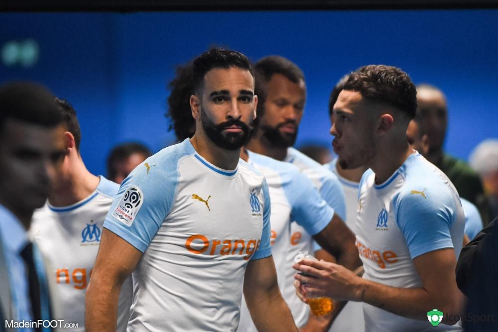 Adil Rami sous le maillot de l'OM en 2018