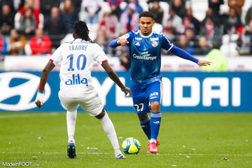Kenny Lala, le défenseur latéral droit du RC Strasbourg Alsace.