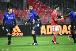 William Saliba, le nouveau défenseur central de l'Olympique de Marseille, ici sous les couleurs de l'OGC Nice.