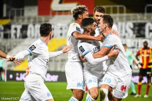 Les joueurs de l'OM célébrant un but