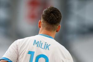 Milik avec le maillot de l'OM