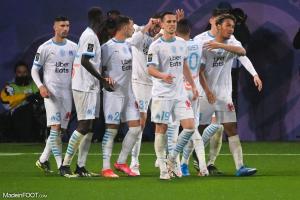 Les joueurs de l'OM célébrant un but