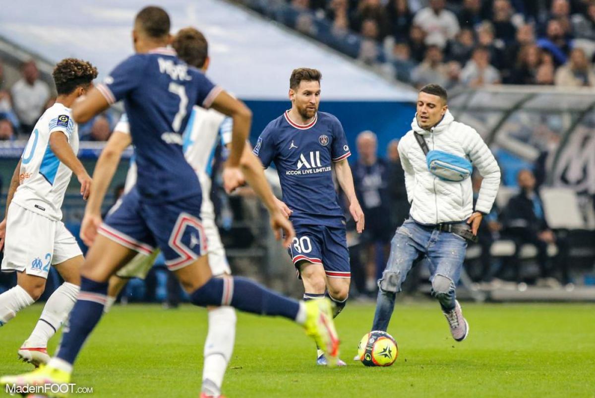 Le supporter avec Messi lors de OM-PSG