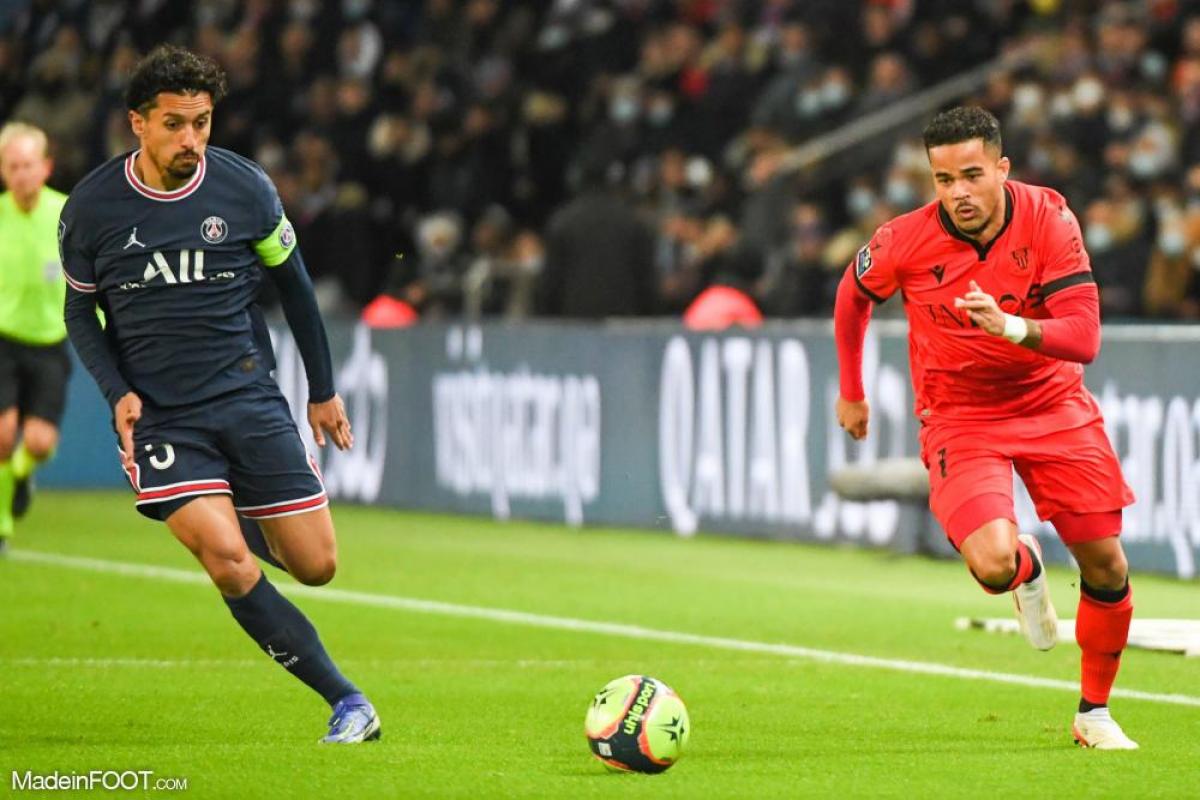 Justin Kluivert face au PSG avec Nice 