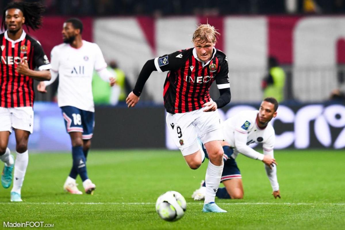 Kasper Dolberg, à l'époque à Nice, ne retrouvera pas l'OM