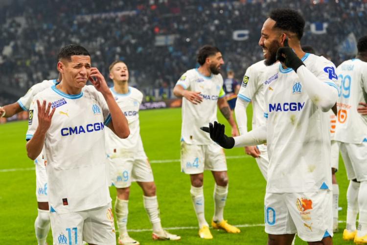 La joie des joueurs de l'OM.
