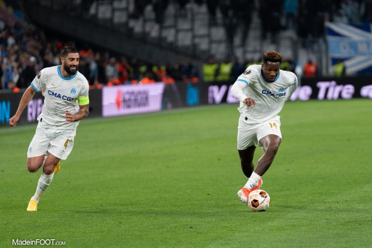 Faris Moumbagna, l'attaquant de l'OM.
