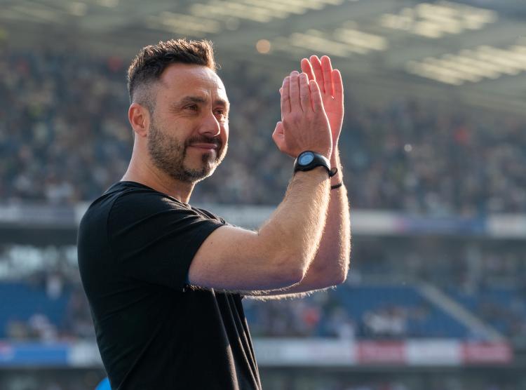 Roberto De Zerbi, ici lors de son passage à la tête de Brighton & Hove Albion.