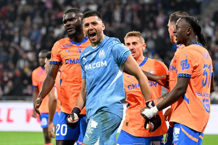La joie des joueurs de l'OM, ici face à l'OL.