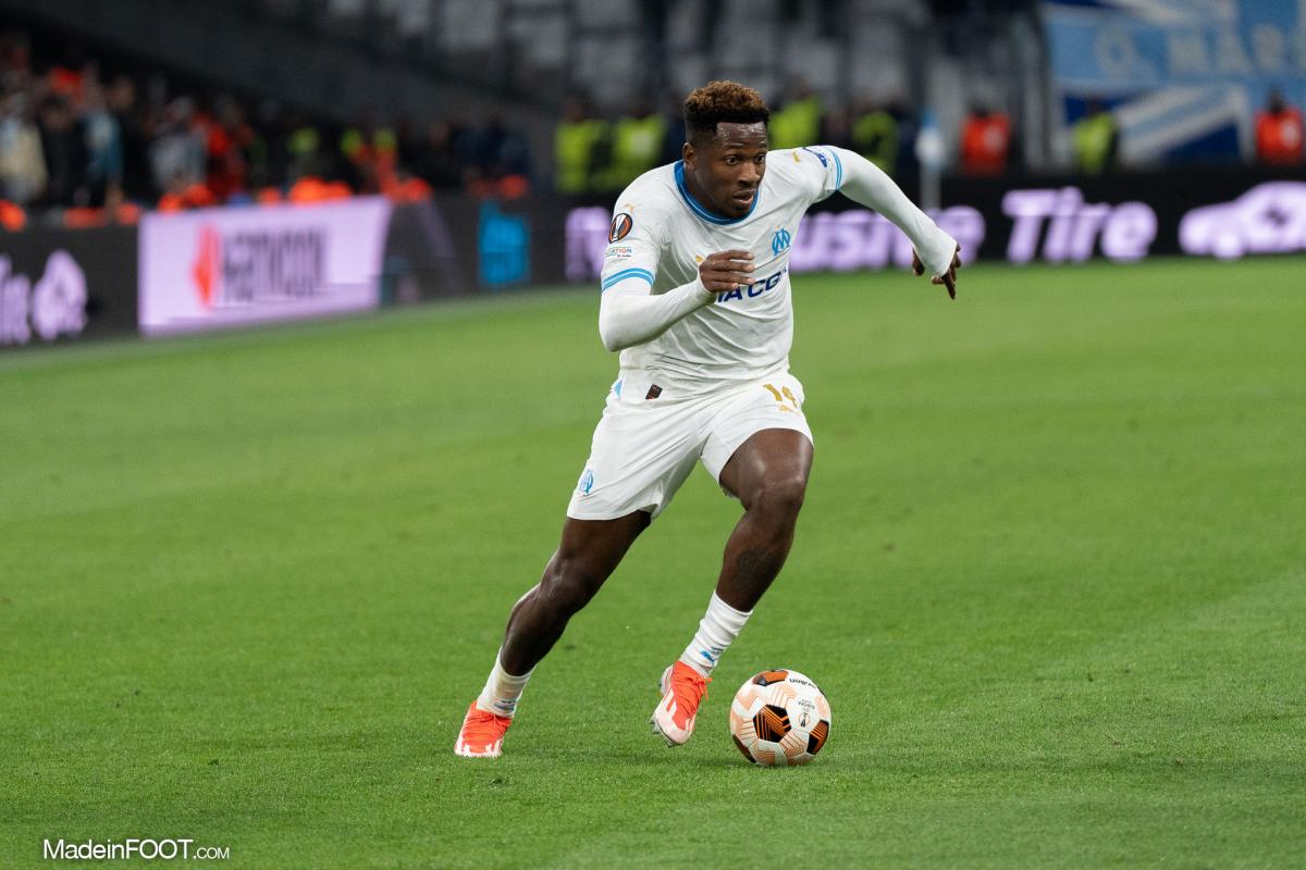 Faris Moumbagna sous le maillot de l'OM