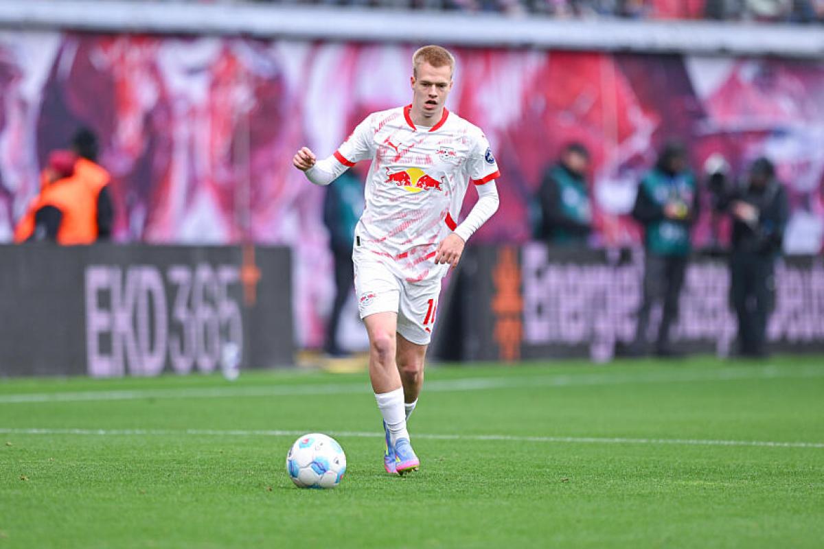 Arthur Vermeeren, le milieu de terrain du RB Leipzig.