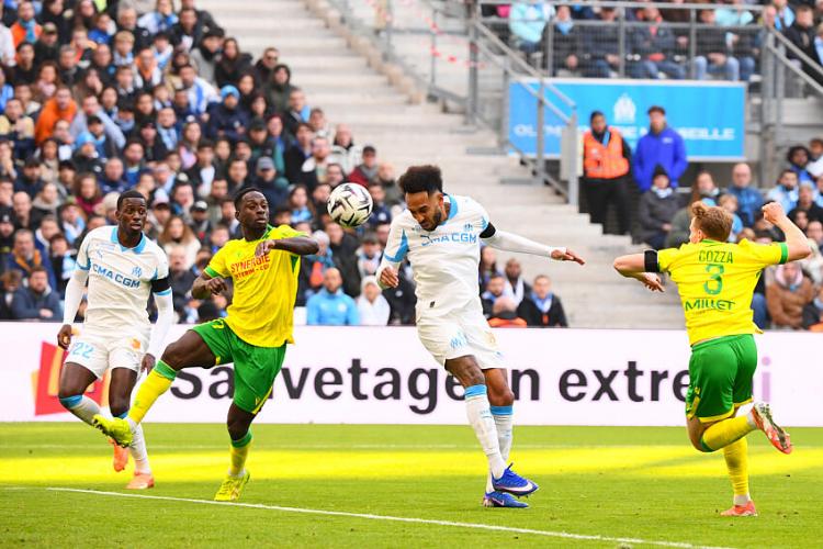 Les joueurs de l'OM face à Nantes