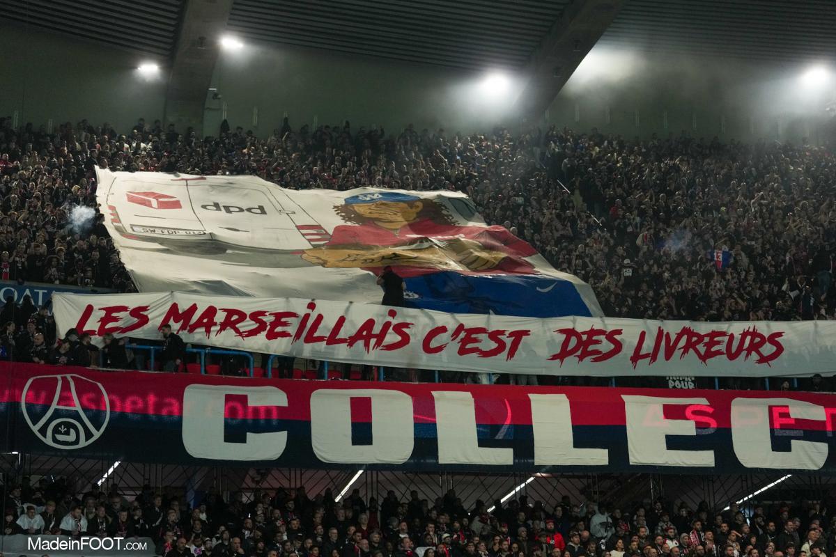 La bâche insultante des supporters parisiens. 