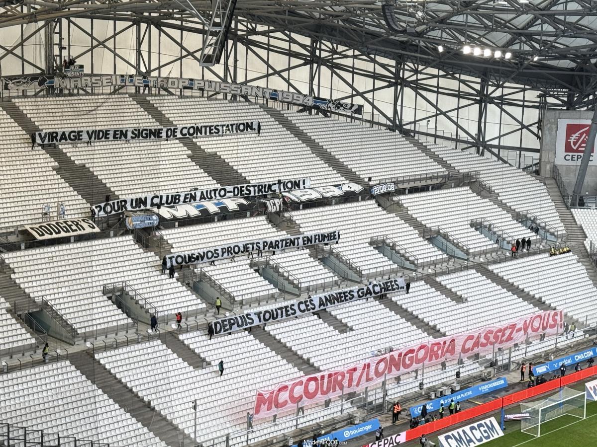 Les banderoles des supporters de l'OM.