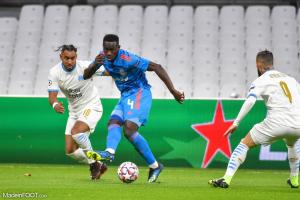 Mady Camara lors de la rencontre face à l'OM en Ligue des Champions