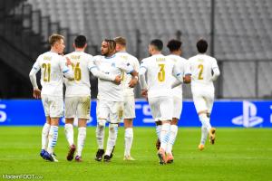 Les joueurs de l'OM célébrant un but