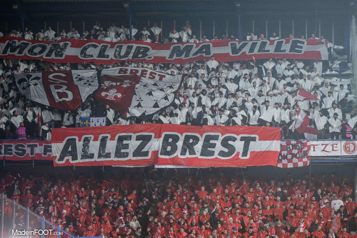 Supporters brestois lors d'un déplacement en coupe d'Europe